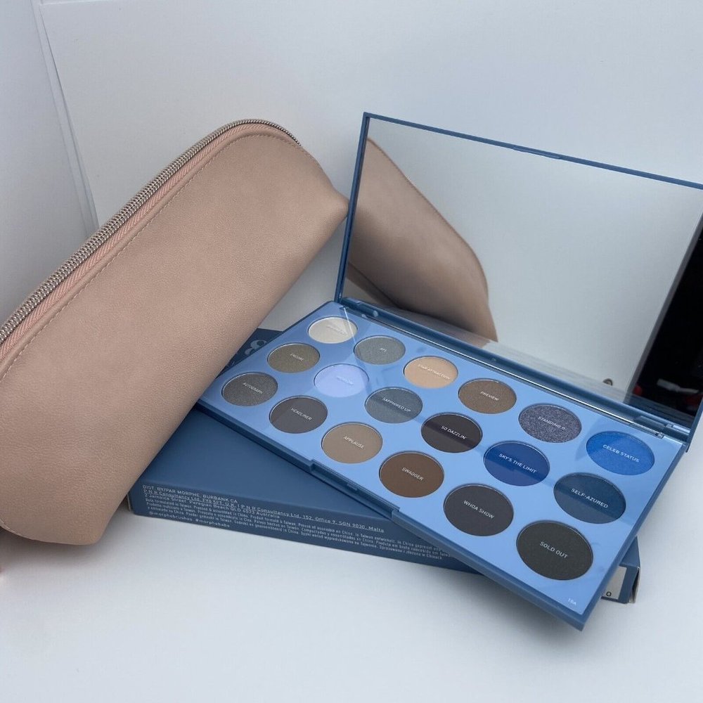 Morphe 18A‎ Blue Ya Away Eyeshadow Artistry Palette w/ Free Morphe Makeup Bag - Picture 4 of 16